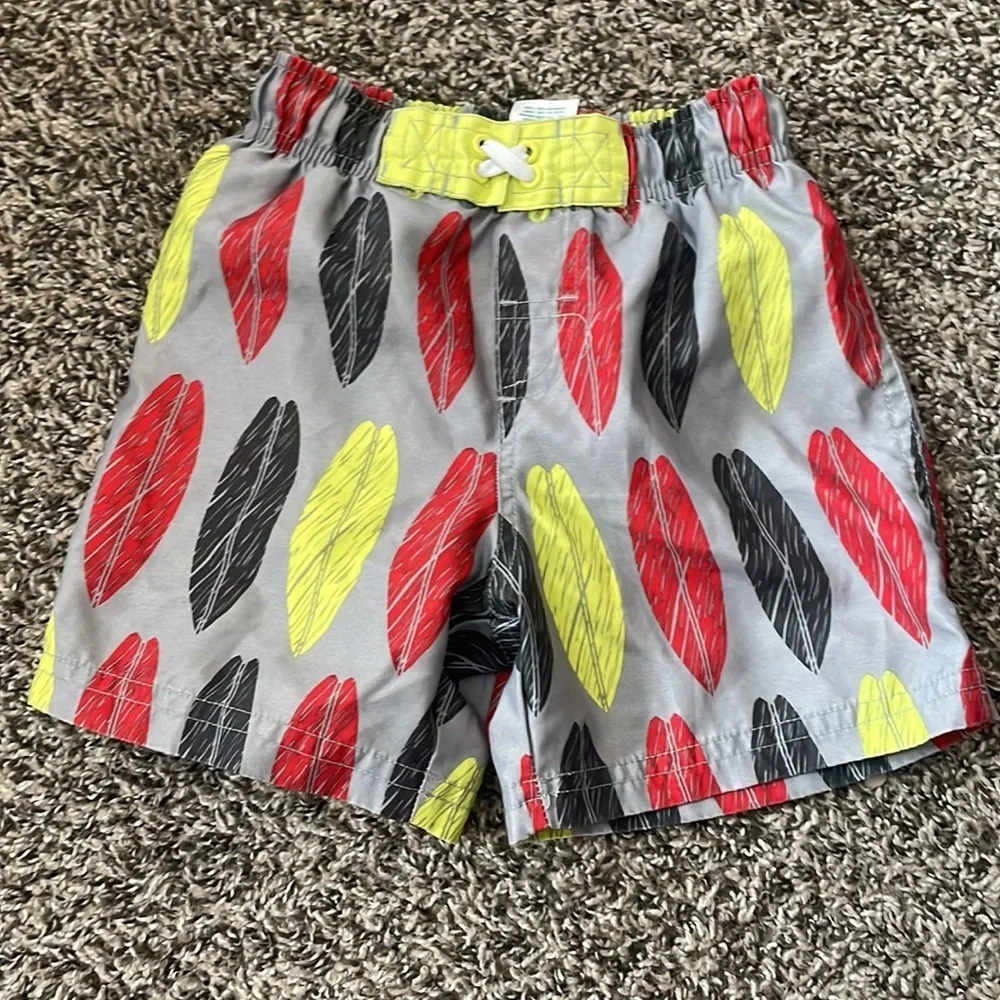 Circo Gray Swimming Trunks/Shorts Red Yellow Black Colored Pattern